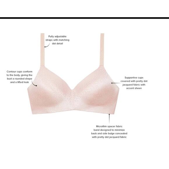 Wacoal Back Appeal Wire Free T-Shirt Bra 856303 Rose Dust 40DDD NWOT - Picture 4 of 5